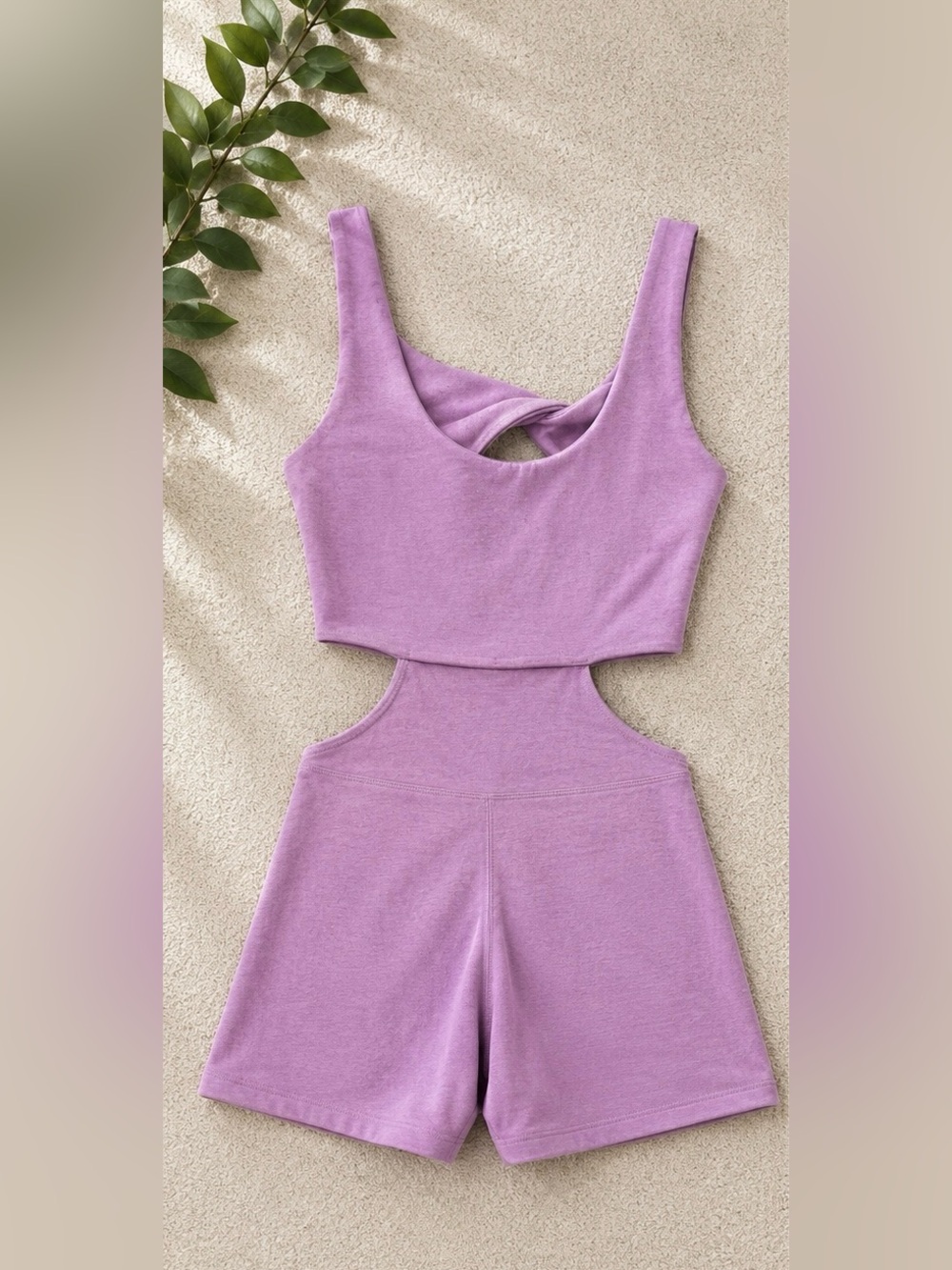 Free People Lavender Cutout Tank & Shorts Set